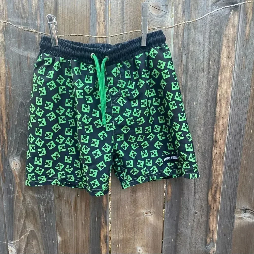 Boys Minecraft swimming shorts size 7-8 years